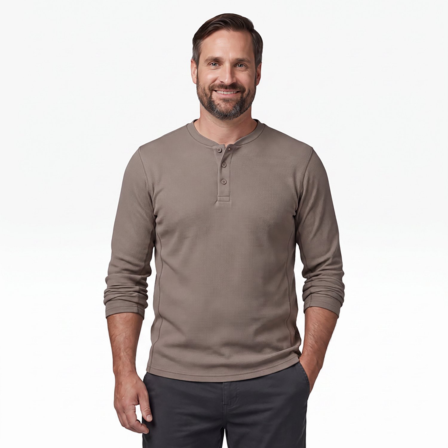 Magellan Outdoors Men's Base Camp Thermal Long Sleeve Henley Shirt                                                               - view number 2