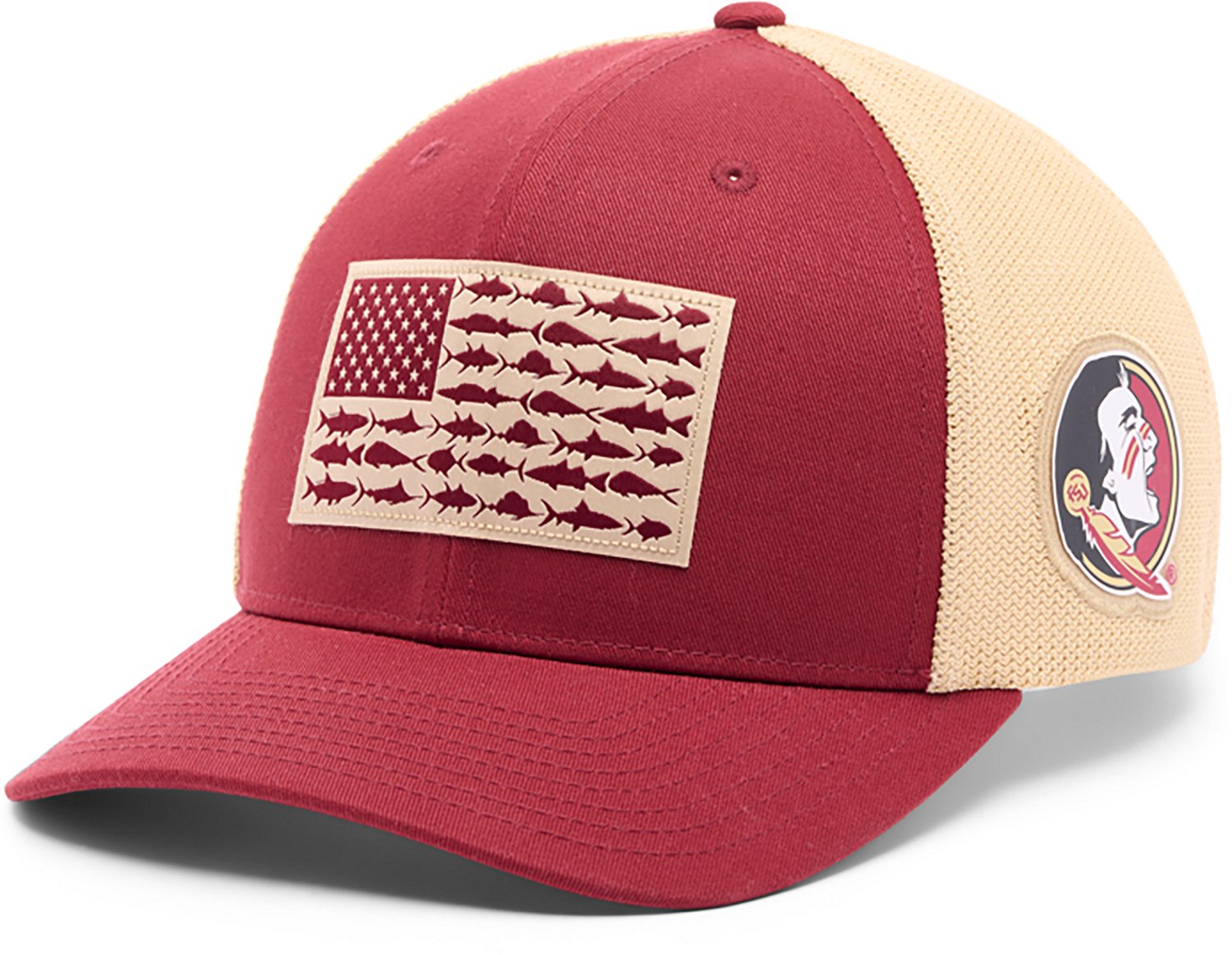 Columbia Men's Florida State University PFG Mesh Fish Flag Ball Cap - view number 5