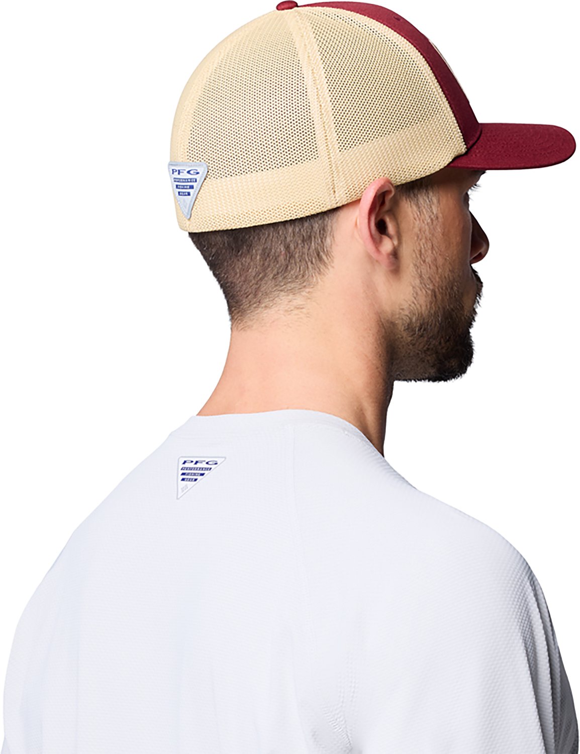 Columbia Men's Florida State University PFG Mesh Fish Flag Ball Cap - view number 4