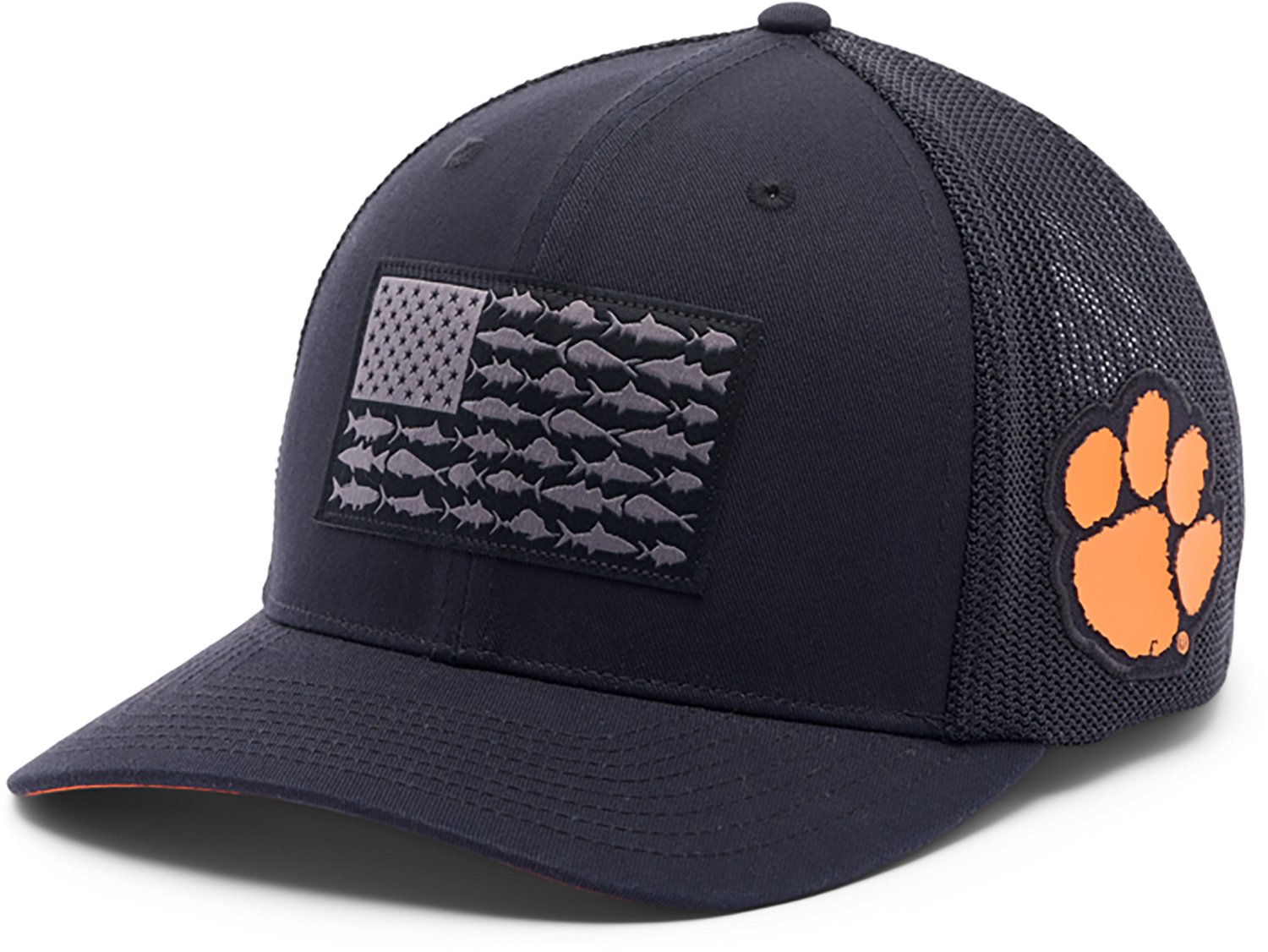 Columbia Sportswear Men's Clemson University Mesh Fish Flag Ball Cap - view number 5