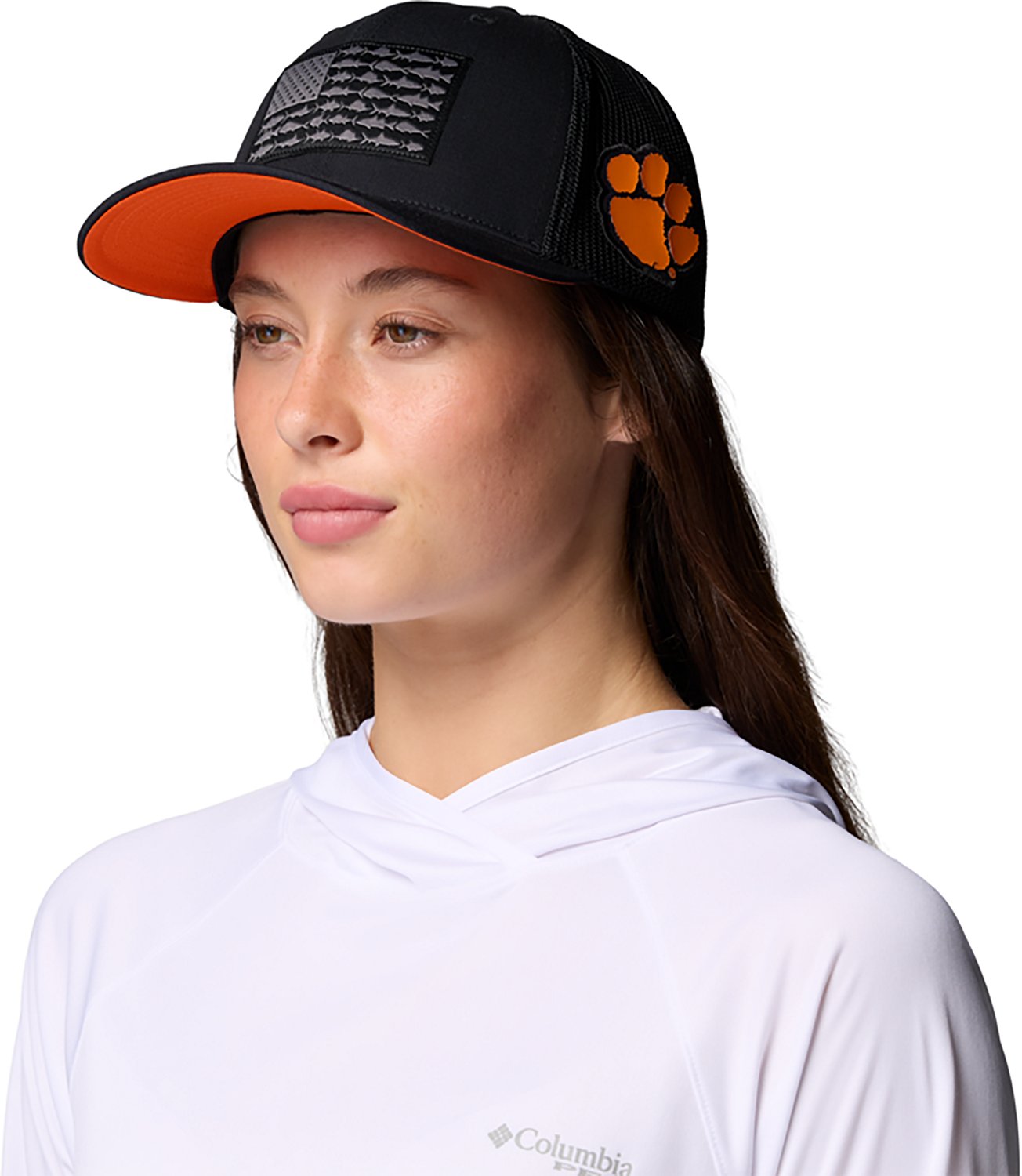Columbia Sportswear Men's Clemson University Mesh Fish Flag Ball Cap