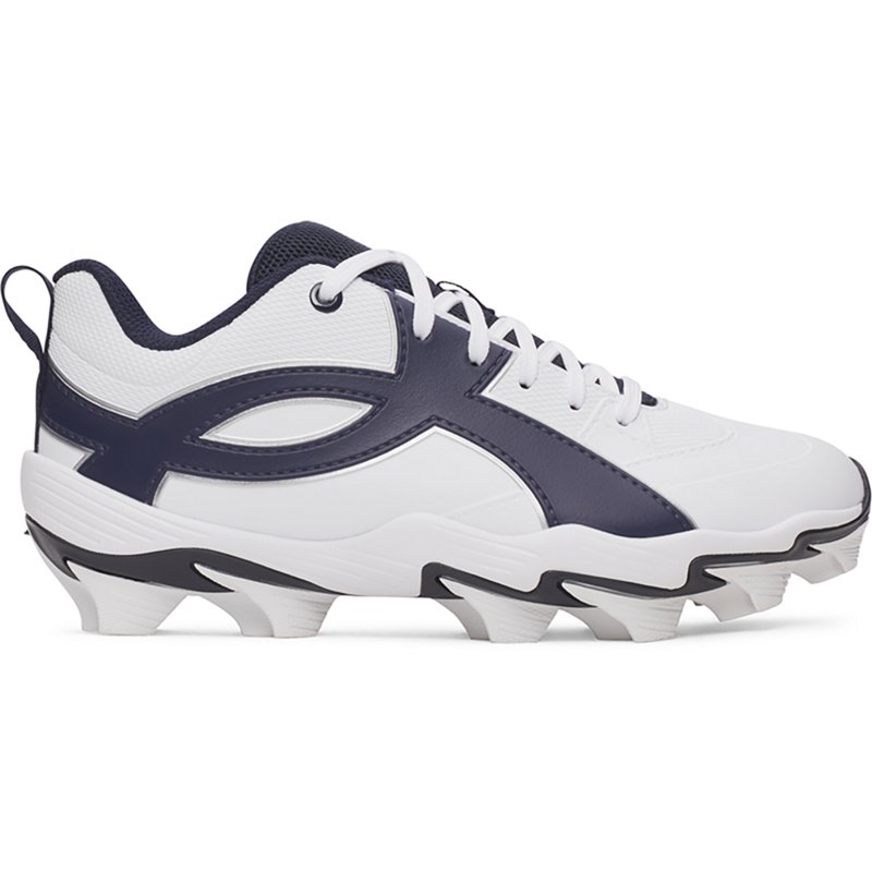 Under Armour Kids' Leadoff Icon RM Baseball Cleats, Size 5, White/Midnight Navy