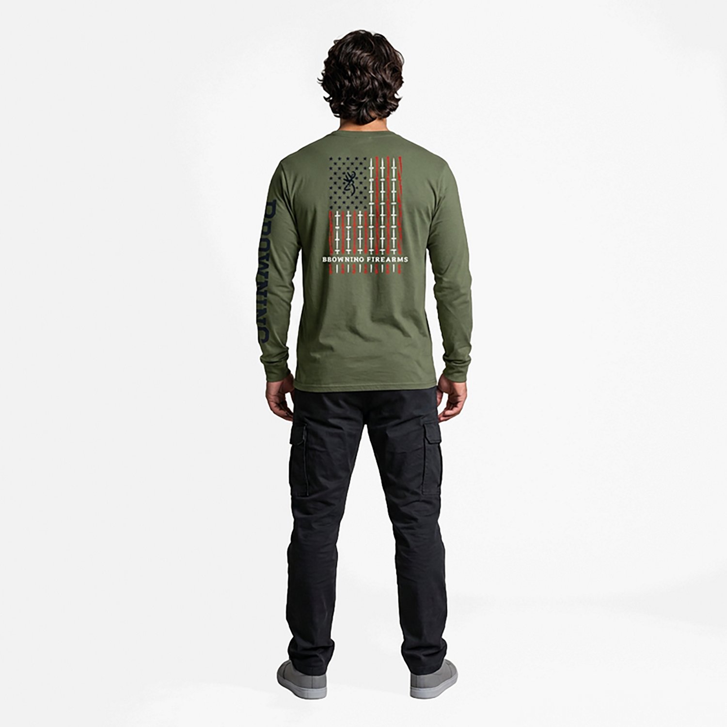 Browning Men's Rifle Bullet Flag Long Sleeve T-shirt - view number 2