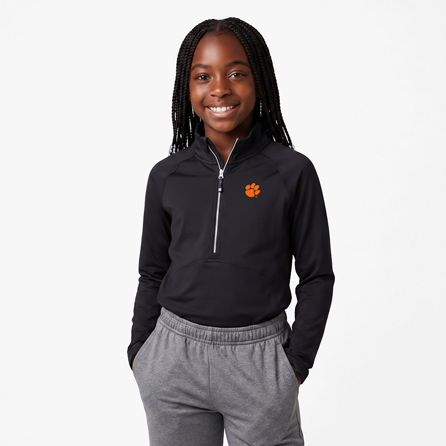 Cutter  Buck Clemson Tigers Adapt Eco Knit Half-Zip Pullover Jacket