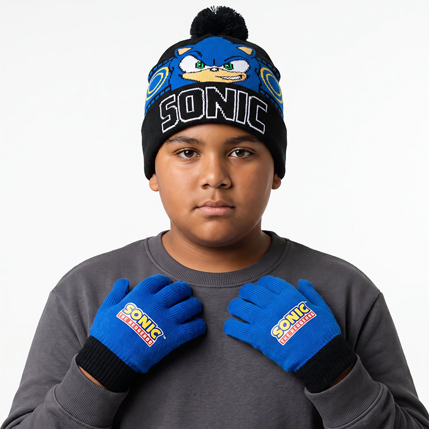 Berkshire Fashions Boys' Sonic Face Hat and Glove Set - view number 2