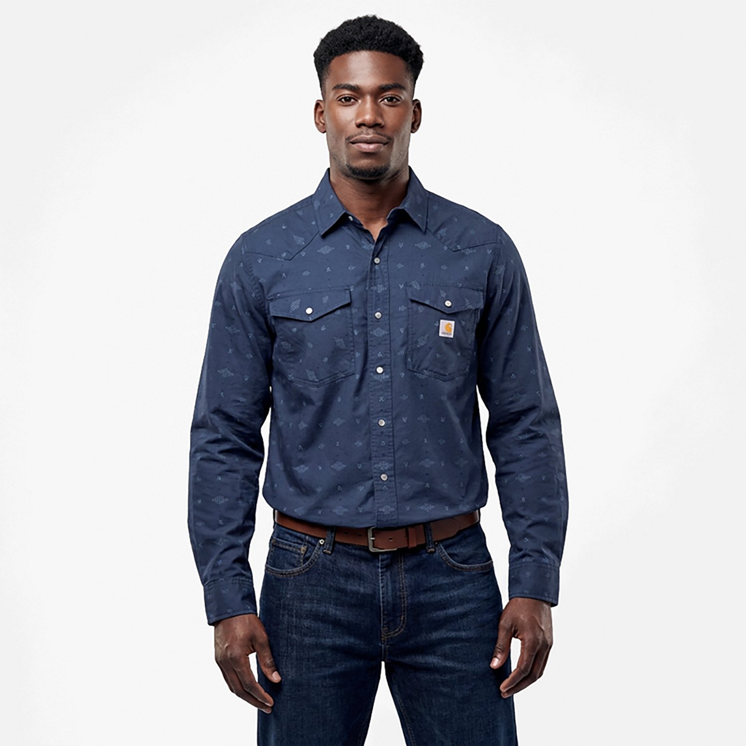 Carhartt Men's Montana Rugged Flex™ Relaxed Fit Lightweight Long-Sleeve Snap-Front Plaid Shirt