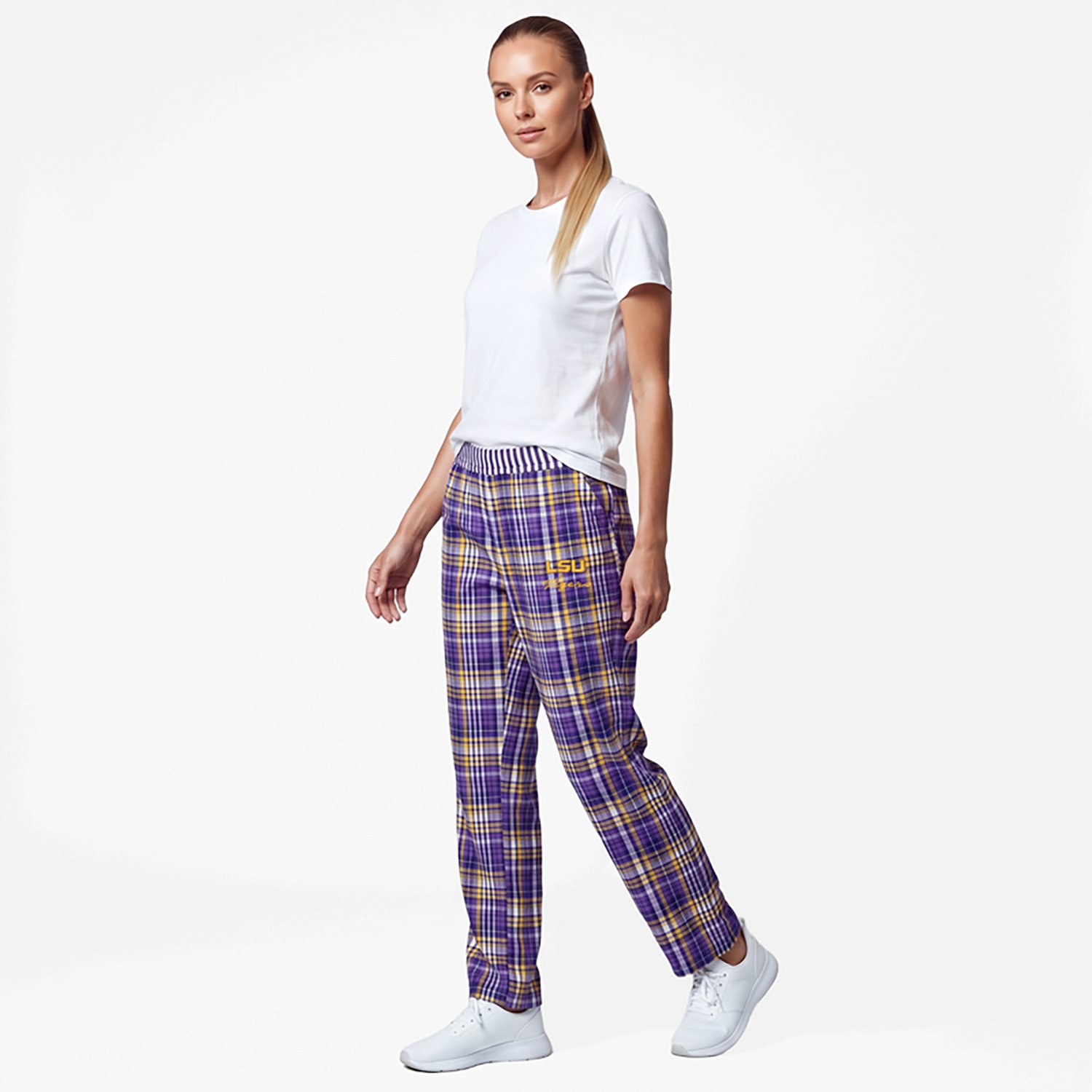 College Concepts Women's LSU Laney Plaid Pants - view number 2