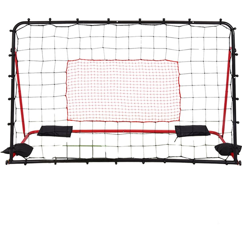 Zealfeel 6x4FT Soccer Rebounder Net - Kickback Trainer with 10 Angles (55deg-120deg) for Passing, Ball Control and Volley Practice, Portable Net - Bla