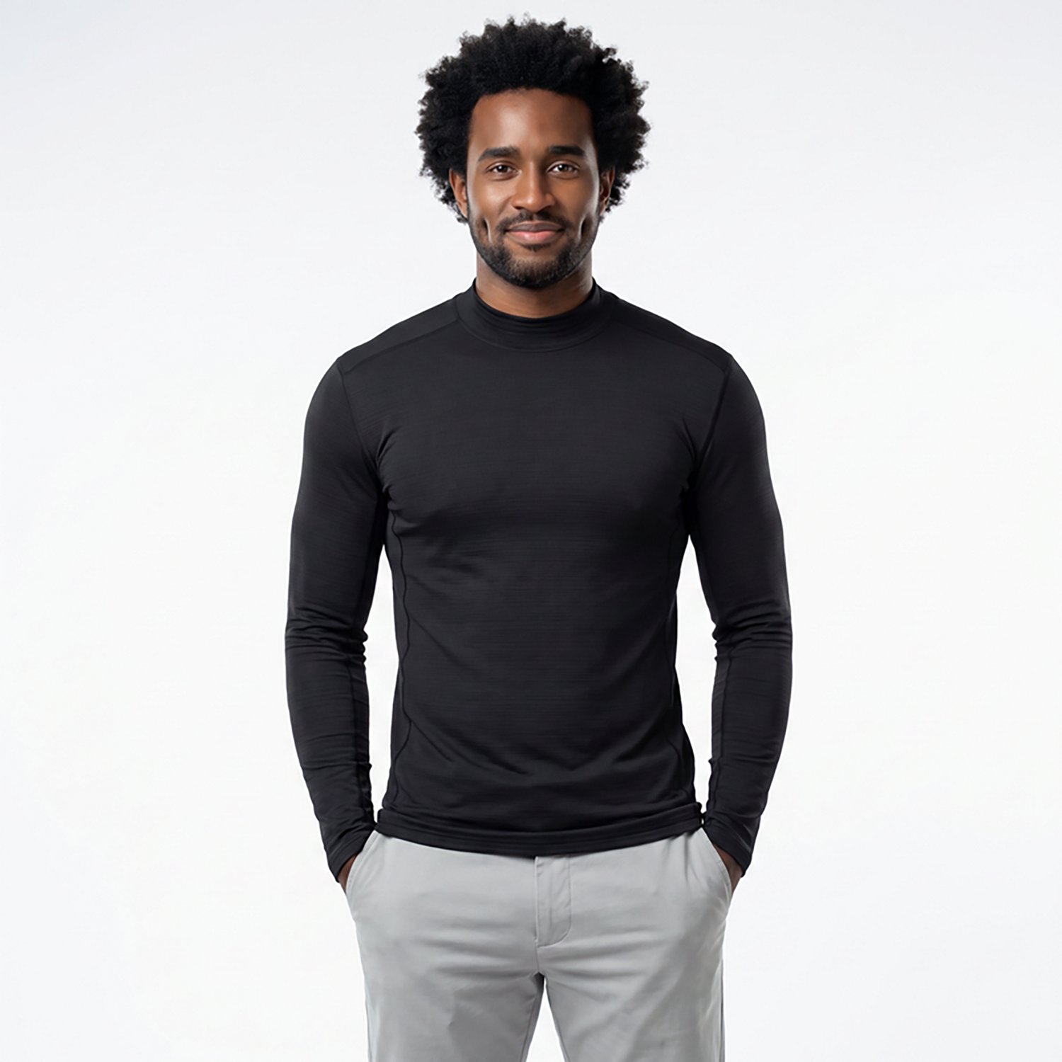 BCG Men's Cold Weather Performance Mock Long Sleeve T-shirt