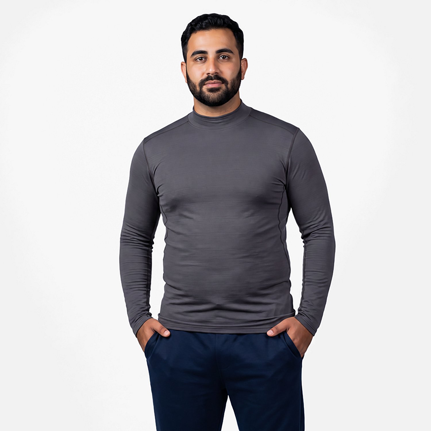 BCG Men's Cold Weather Performance Mock Long Sleeve T-shirt