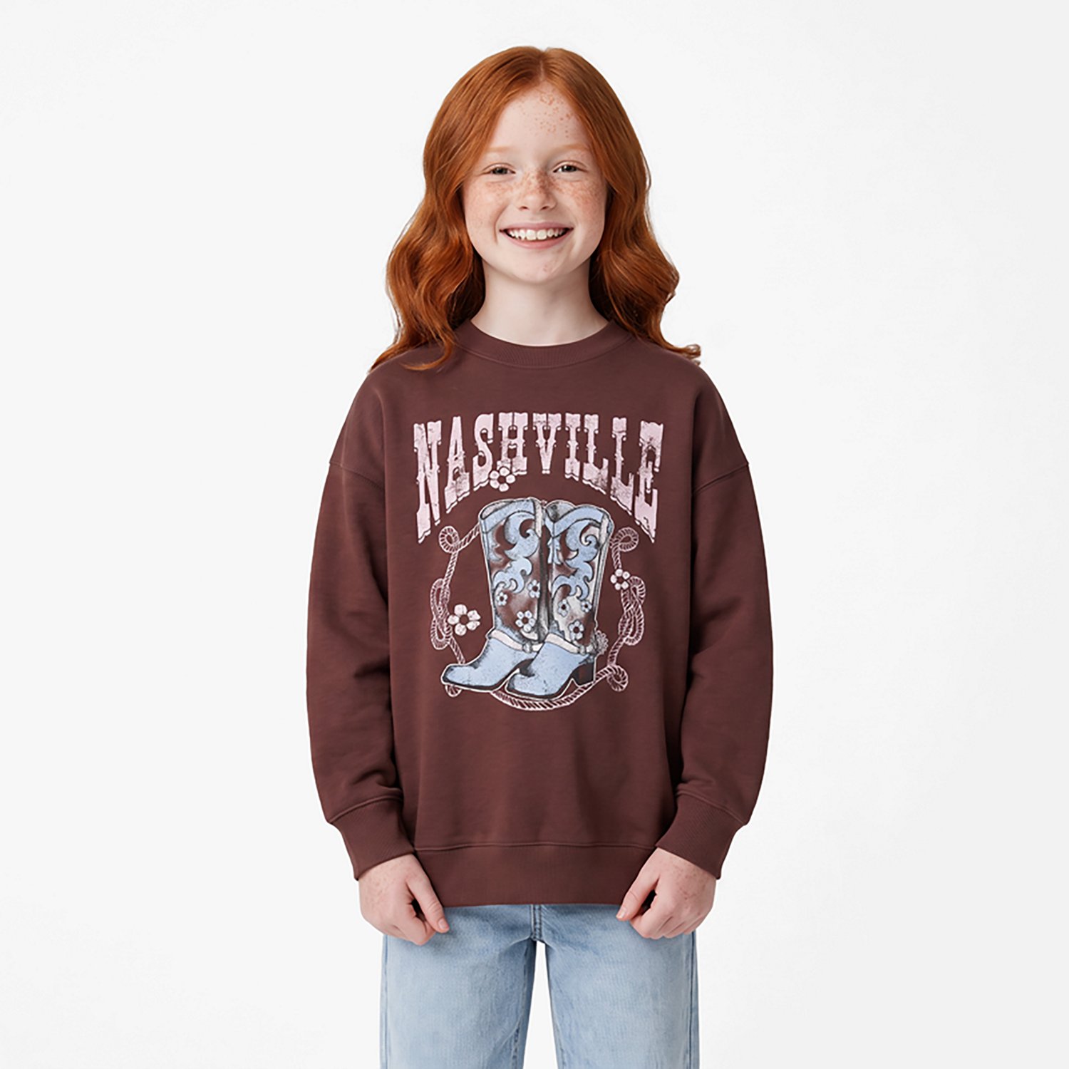 BCG Girls' Lifestyle OS Fleece Pullover Nashville Sweatshirt - view number 2