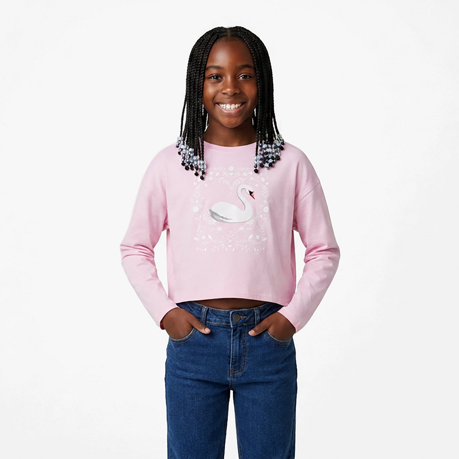 BCG Girls' Lifestyle Cotton Long Sleeve Swan T-shirt - view number 2