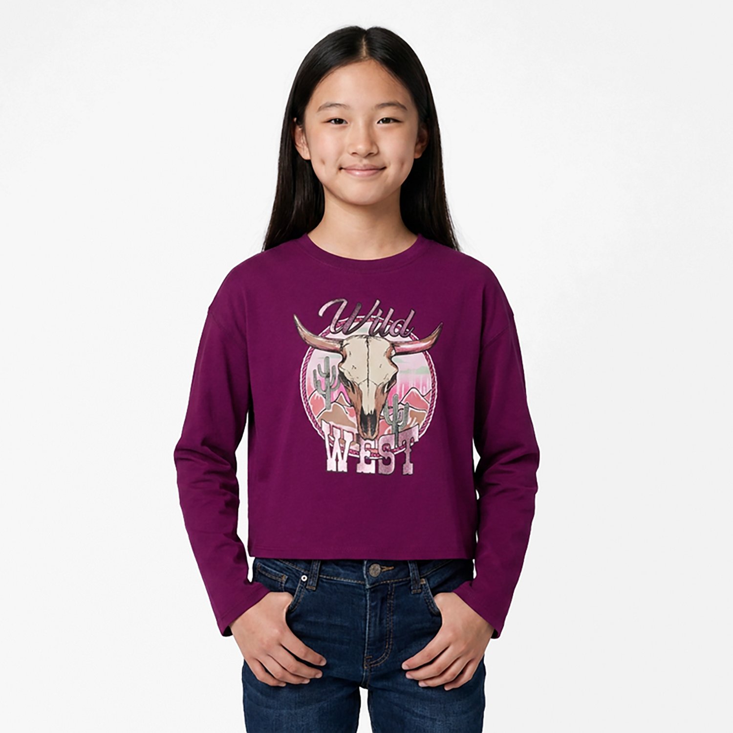 BCG Girls' Lifestyle Cotton Long Sleeve Wild West T-shirt - view number 2
