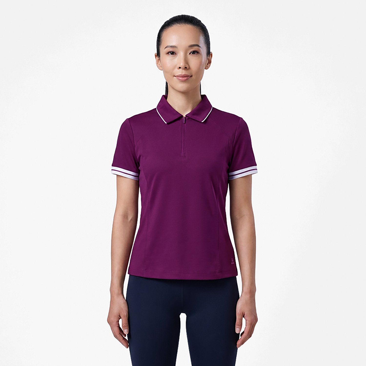 BCG Women's Zip Pique Polo Shirt