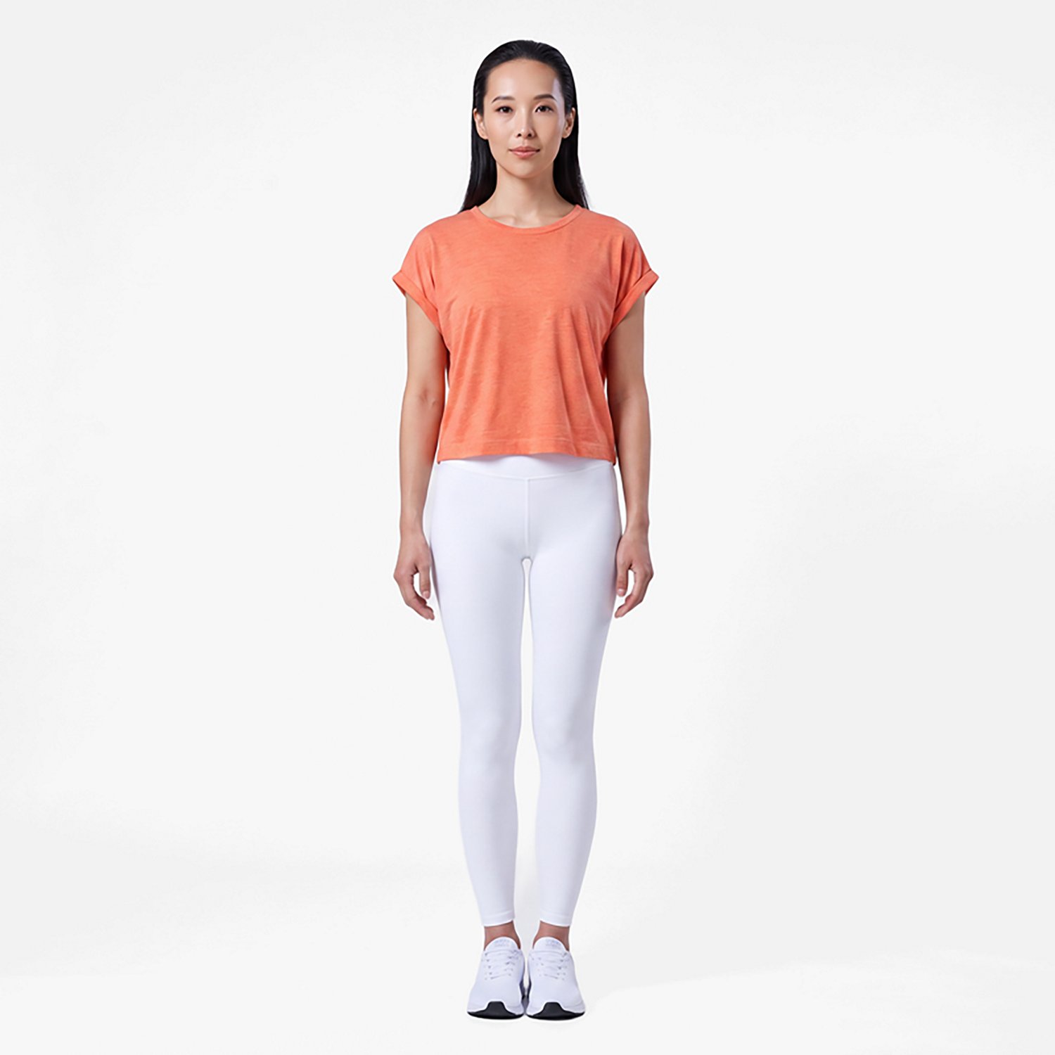 BCG Women's Keyhole Burnout Cropped Short Sleeve T-shirt