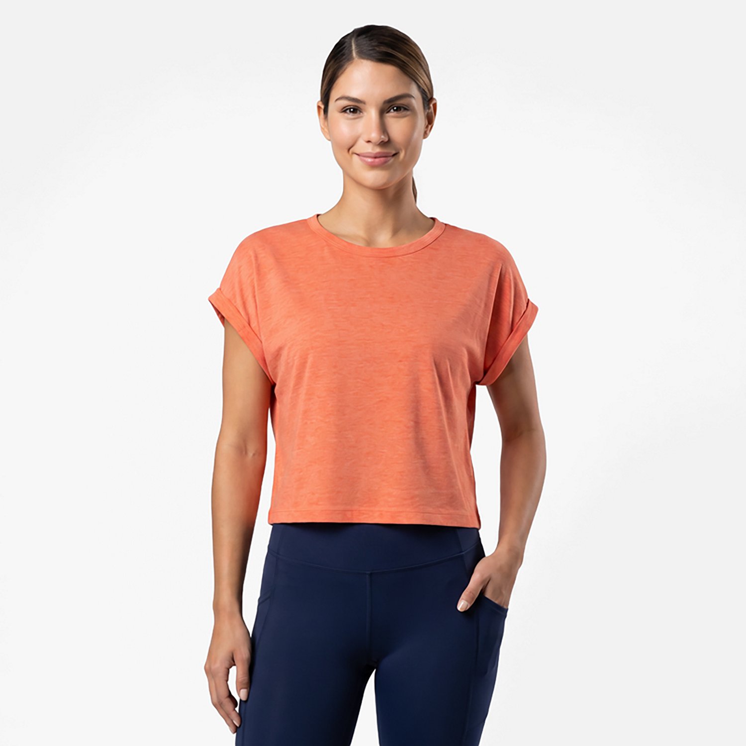 BCG Women's Keyhole Burnout Cropped Short Sleeve T-shirt - view number 2