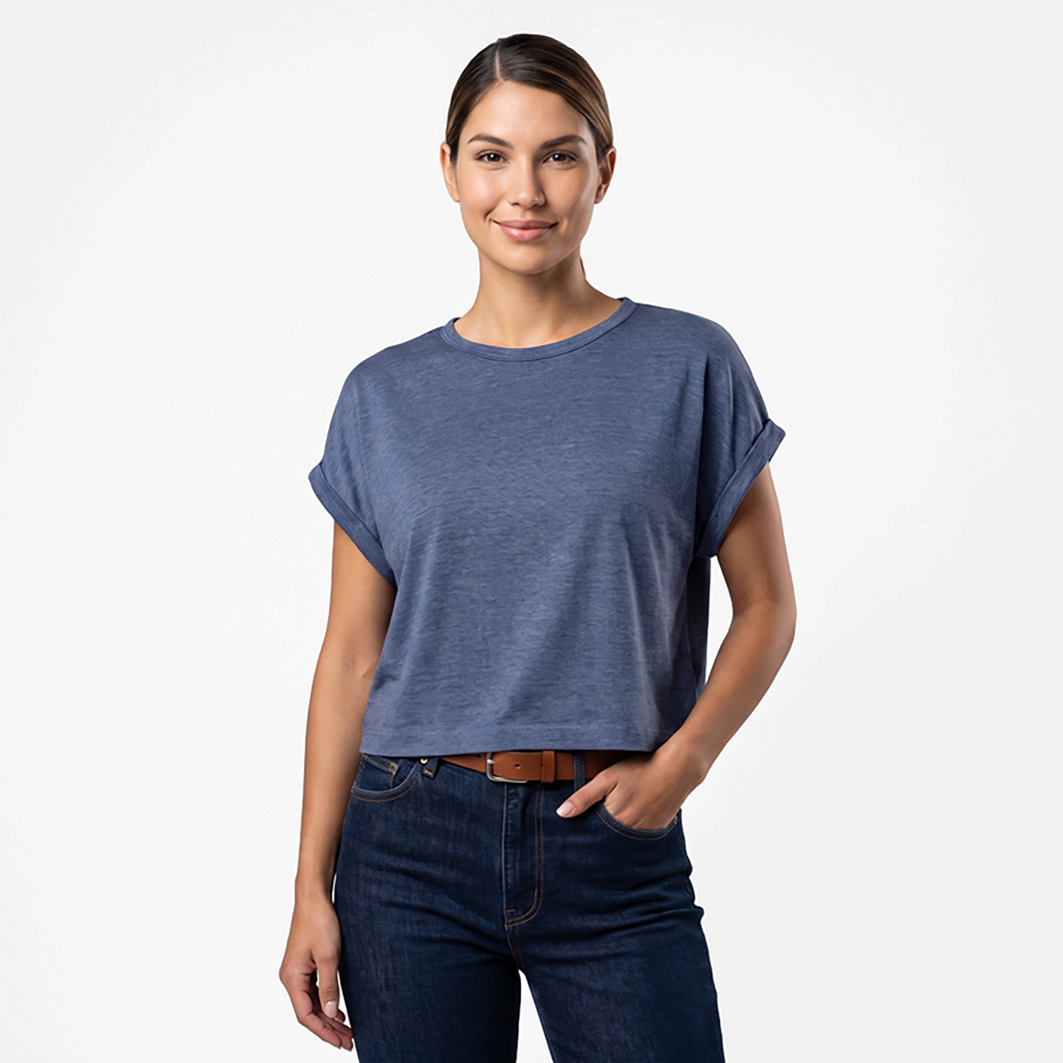 BCG Women's Keyhole Burnout Cropped Short Sleeve T-shirt - view number 2