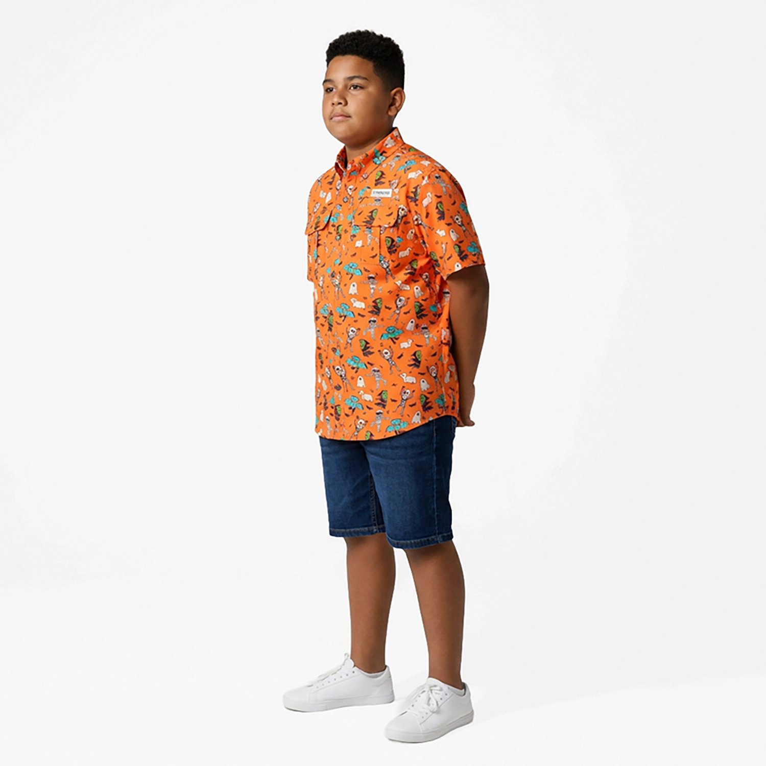 Magellan Outdoors Boys' Laguna Madre Halloween Allover Print Fishing Shirt - view number 2