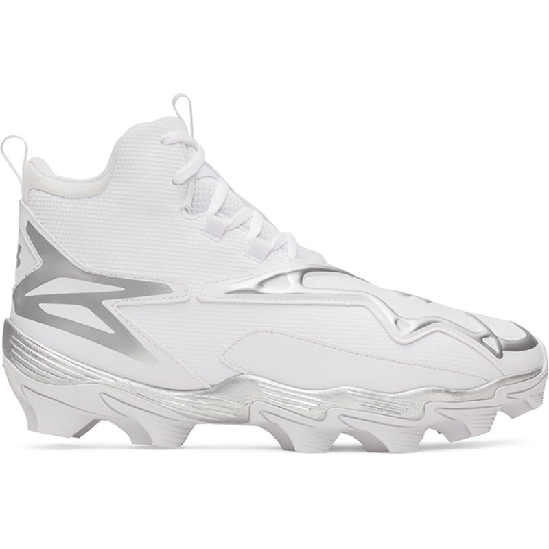 Under Armour Harper 11 RM Baseball Cleats, Size 10, White/Silver