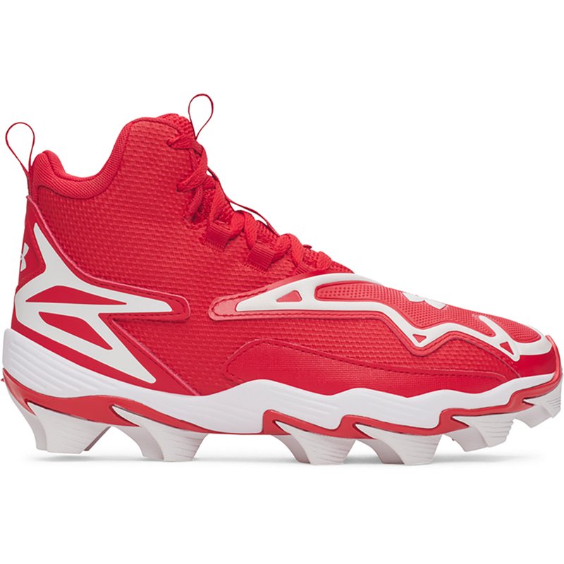 Under Armour Kids' Harper 11 RM Baseball Cleats, Size 2, Red/White