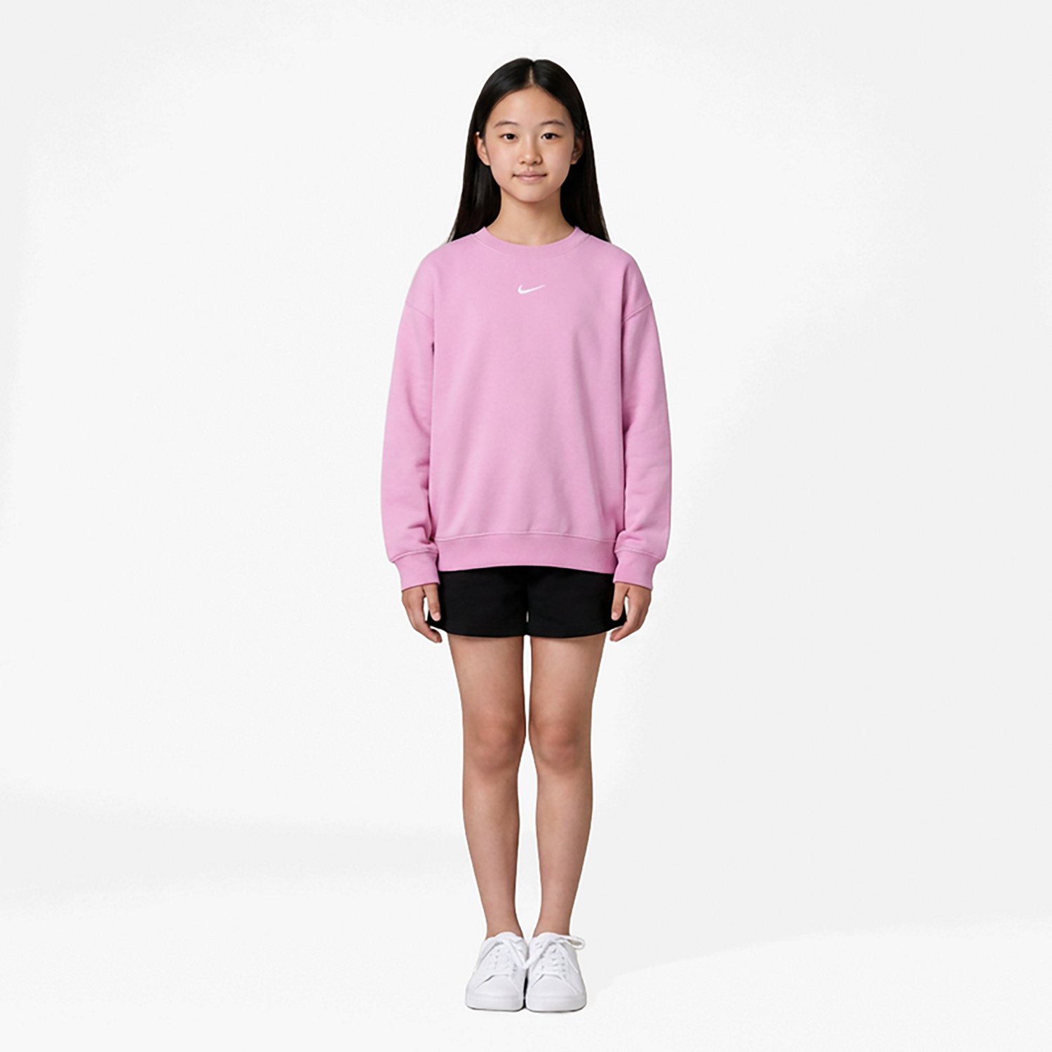 Nike Girls' 4-6x Studio Fleece Oversized Crew Sweatshirt
