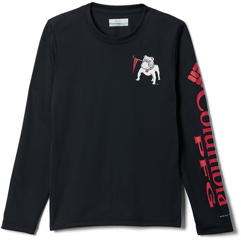 Columbia Big Boys' and Girls' Black Georgia Bulldogs Terminal Tackle Long-Sleeve T-Shirt - Black