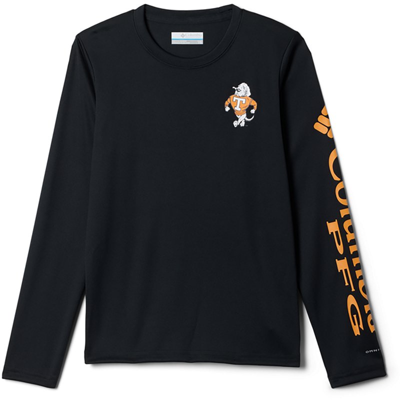 Columbia Big Boys' and Girls' Black Tennessee Volunteers Terminal Tackle Long-Sleeve T-Shirt - Black