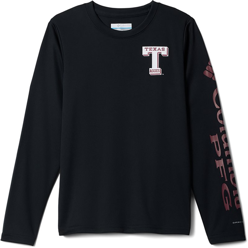 Columbia Sportswear Boys' Texas A&M University CLG Vault Terminal Tackle Long Sleeve Graphic T-shirt