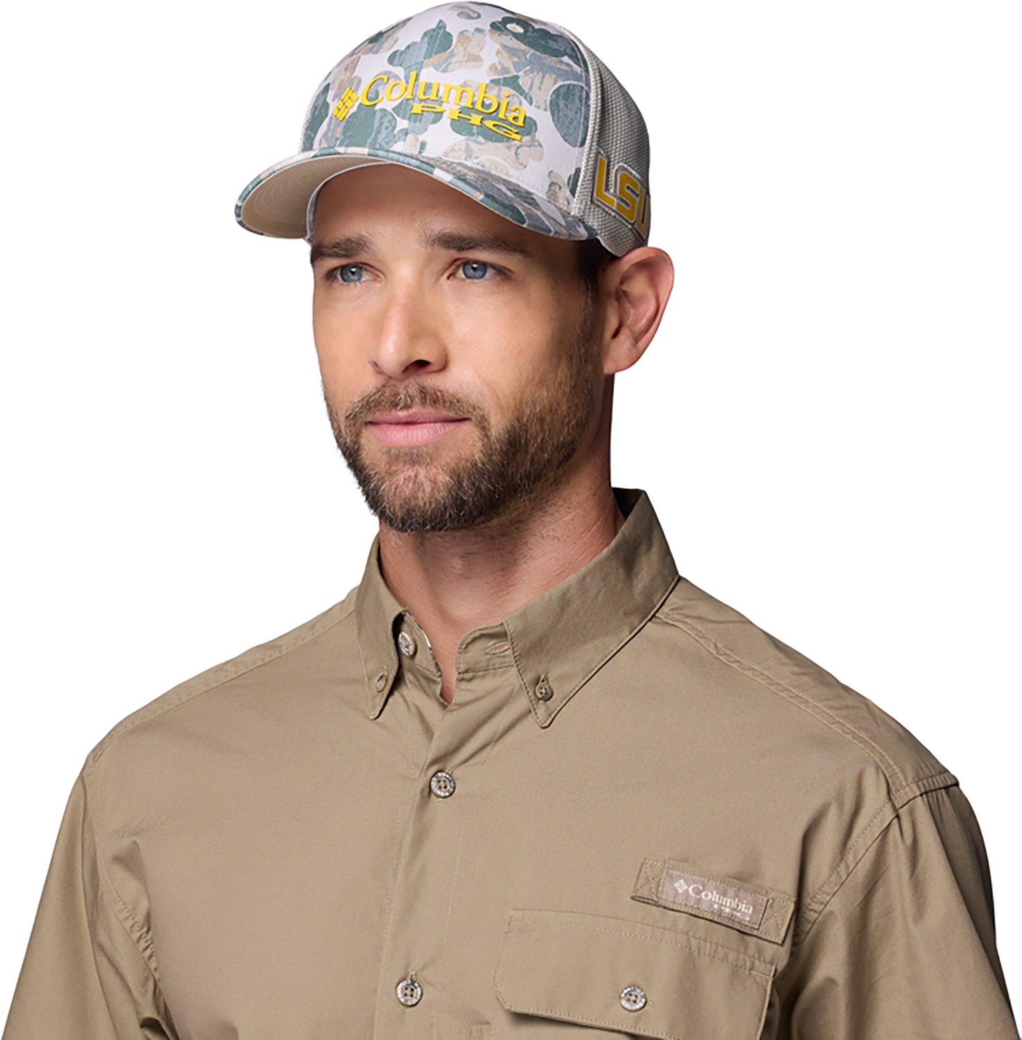Columbia Sportswear Louisiana State University PHG Camo Mesh Ball Cap - view number 3