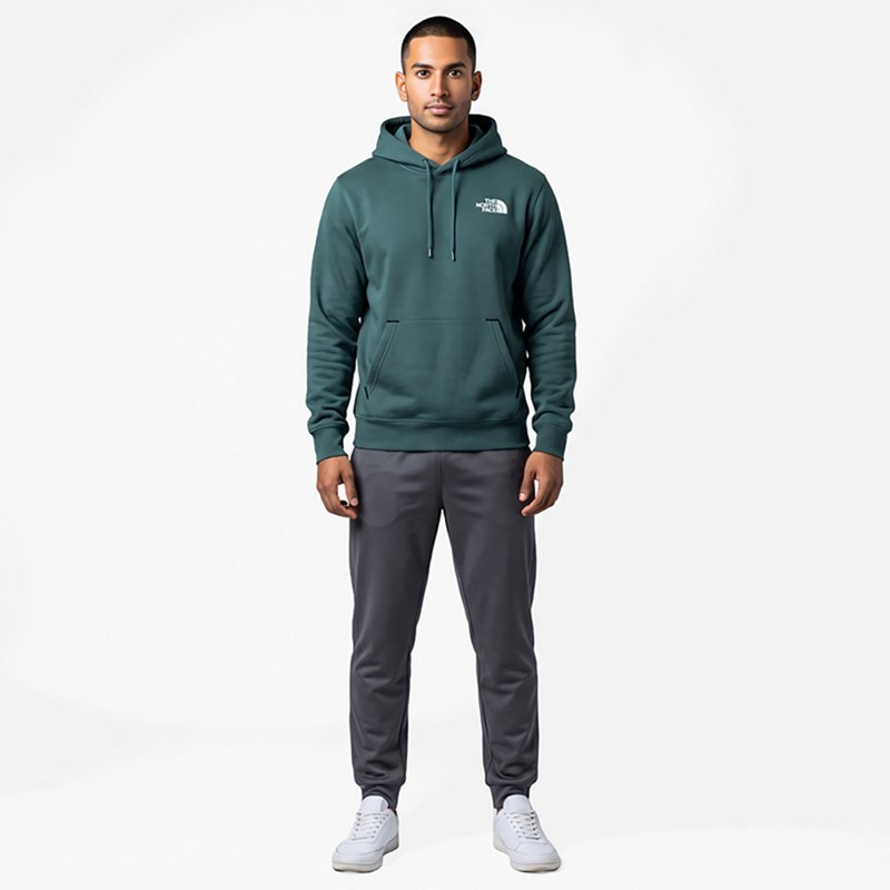 The North Face Men's Evolution Granitic Rock Print Box Never Stop Exploring Hoodie - Pacific Teal