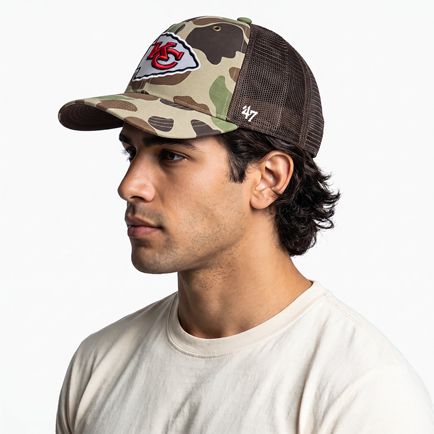 '47 Kansas City Chiefs Carhartt Duck Camo Trucker RF Cap