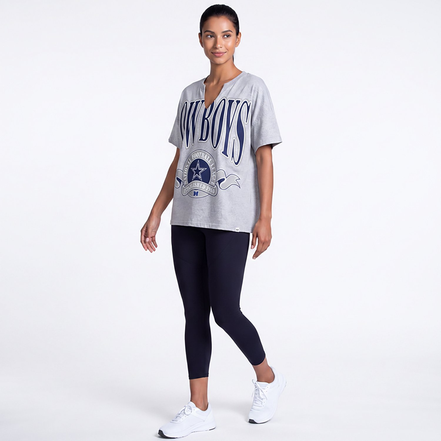 '47 Dallas Cowboys Women's Banners Out Oversized Notch Neck Graphic T-shirt - view number 2