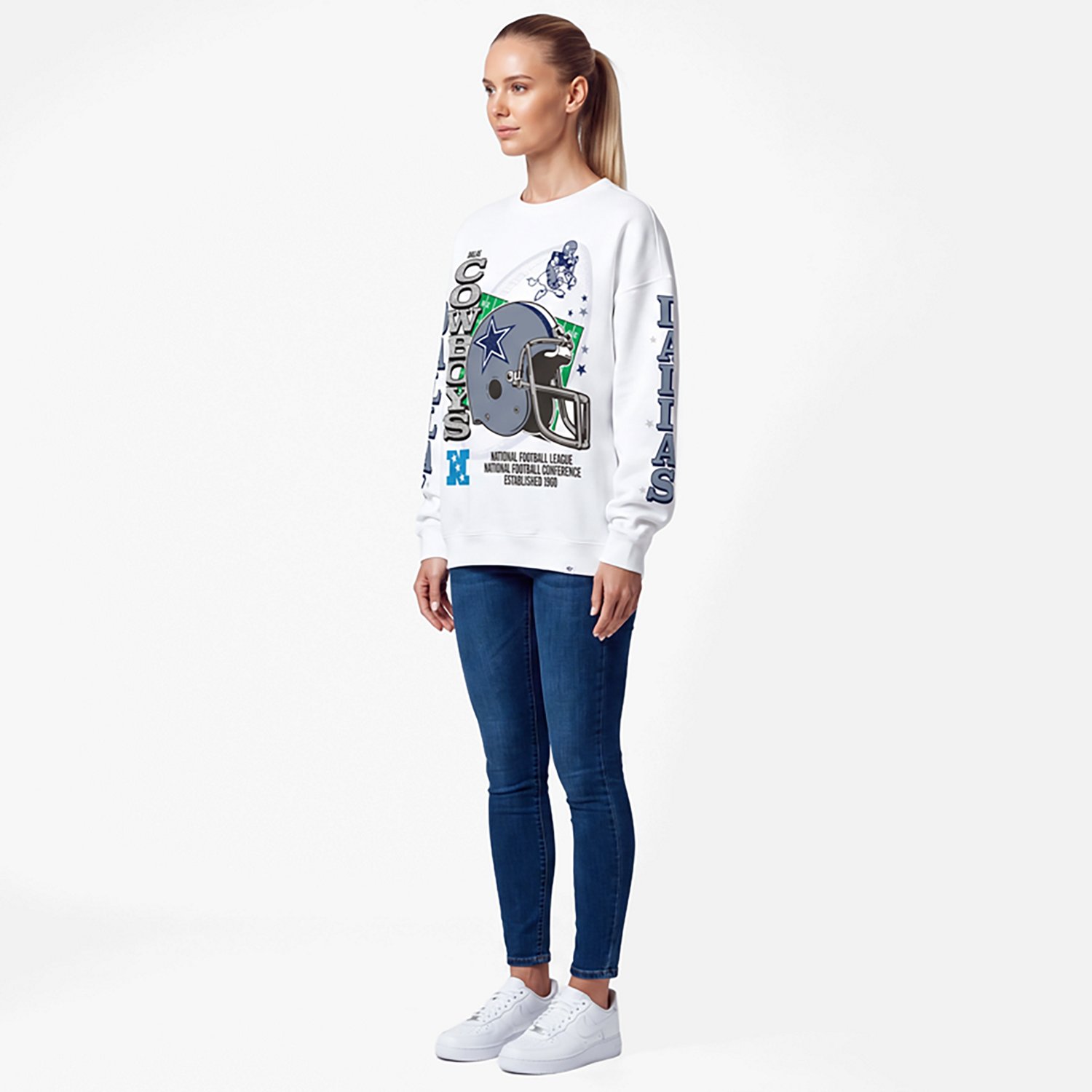 '47 Dallas Cowboys Women's Thunderous Oversized Crewneck Pullover - view number 2