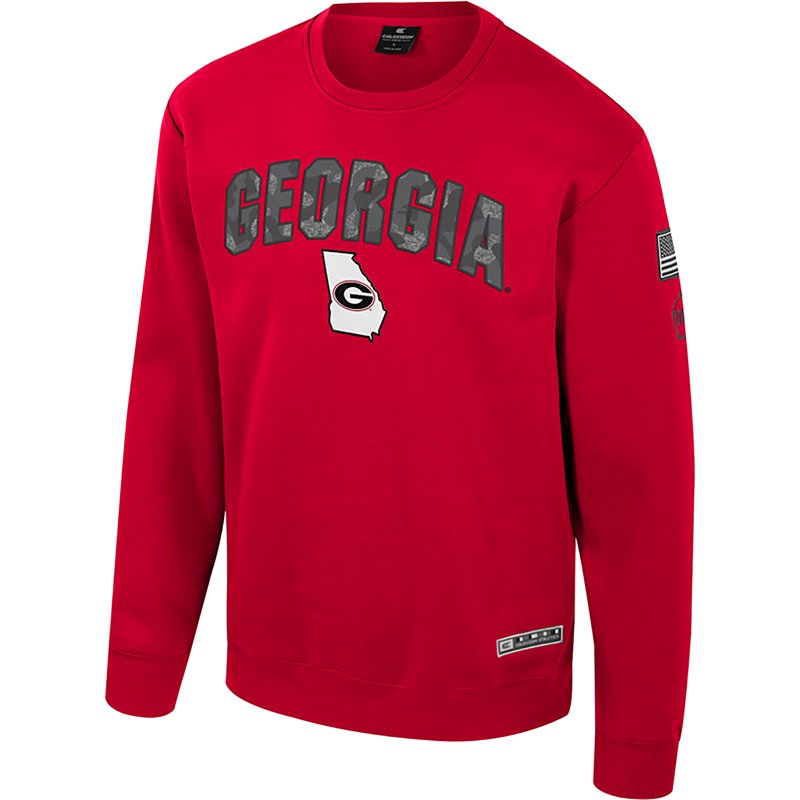 Colosseum Athletics Men's Georgia Bulldogs Oorah Fleece Crew