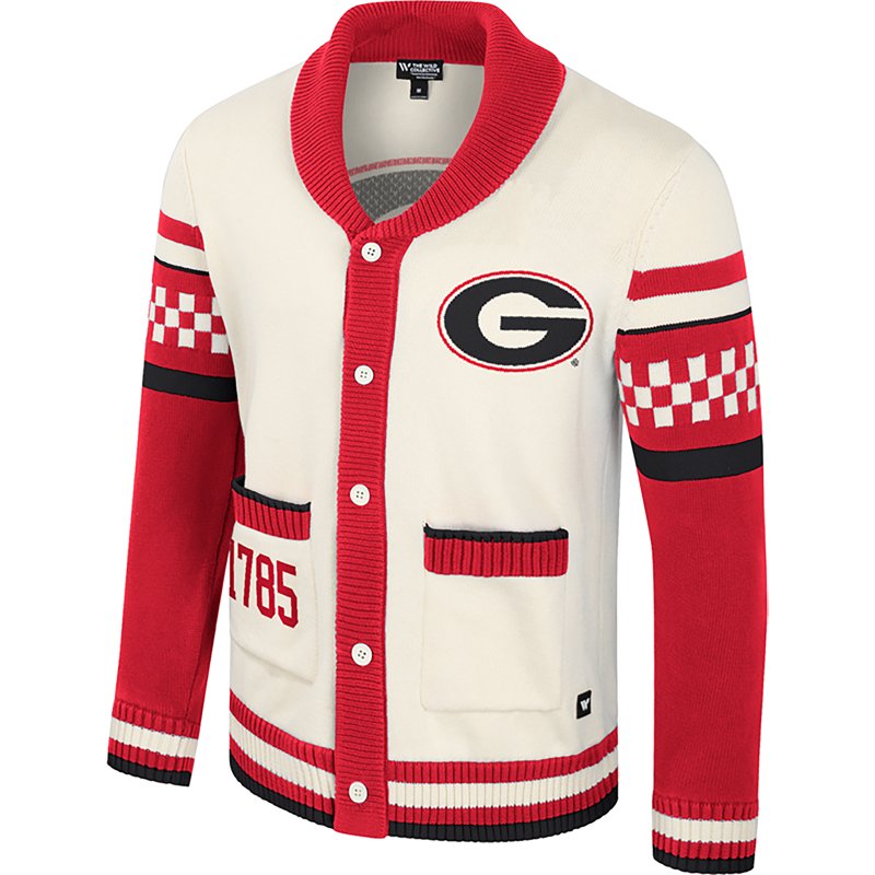 Colosseum Athletics Men's University of Georgia School State Cardigan Sweater