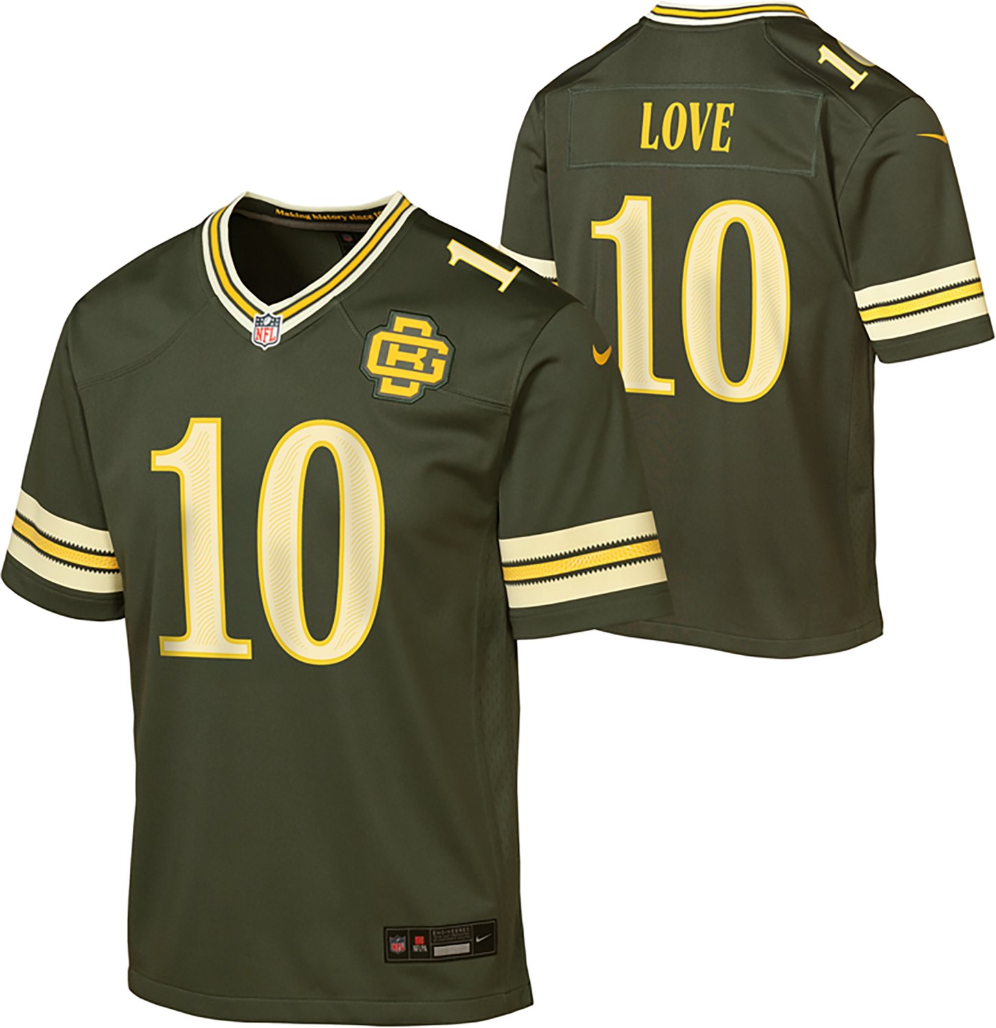 Nike Boys' Green Bay Packers Jordan Love #10 Rivalry Jersey - view number 3