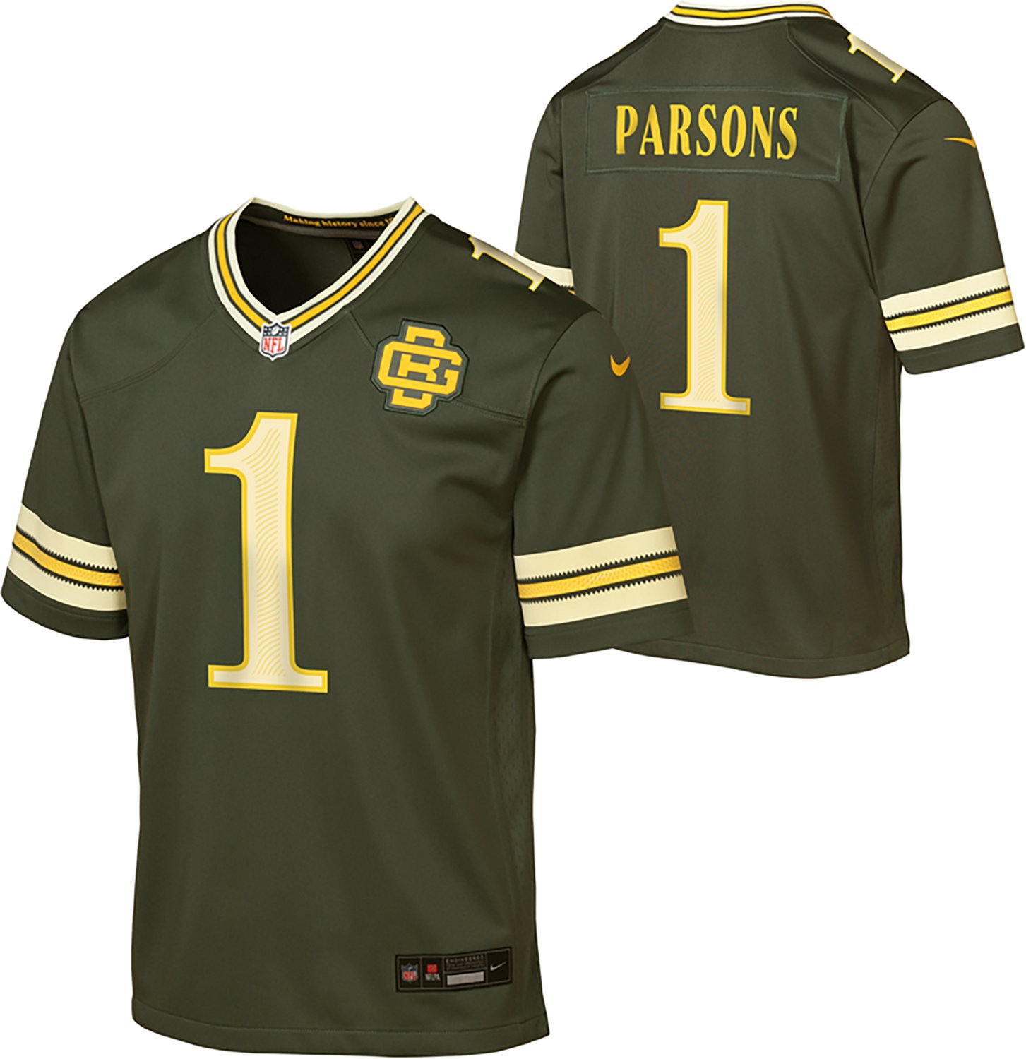 Nike Boys' Green Bay Packers Micah Parsons #1 Rivalry Jersey - view number 3