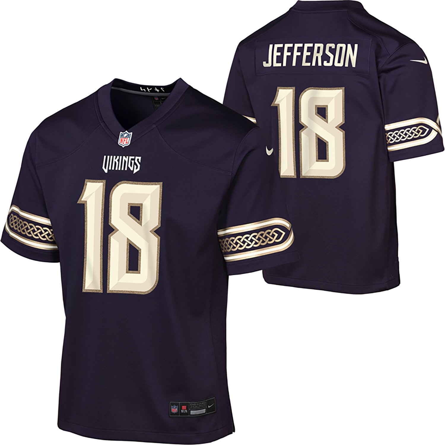 Nike Boys' Minnesota Vikings Justin Jefferson #18 Rivalry Jersey - view number 3