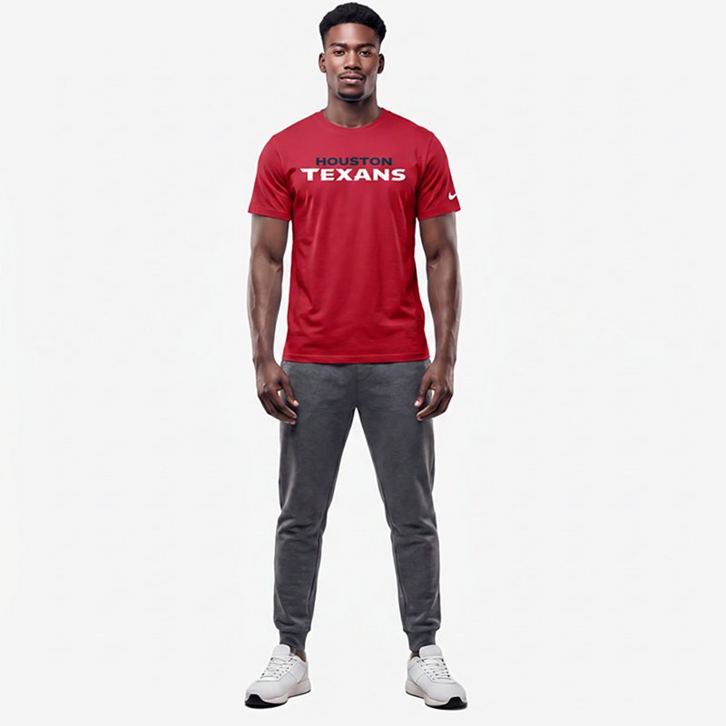 Nike Men's Red Houston Texans Primetime Wordmark Essential T-Shirt - Red