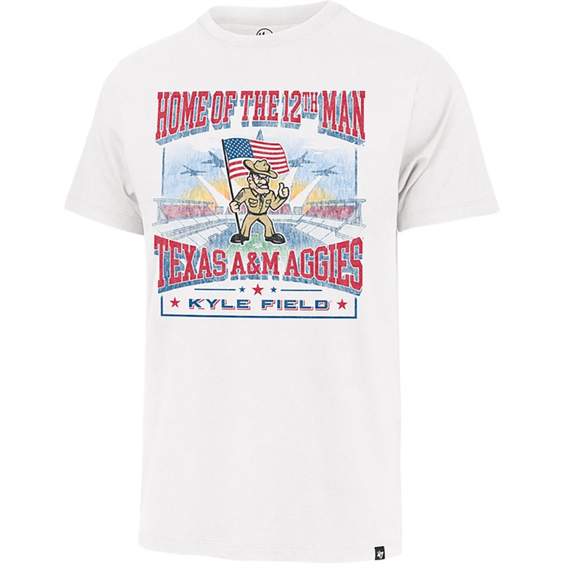 '47 Adult Texas A&M Aggies Ol' Sarge Flag Red White and Bue T-Shirt, Men's, XXL