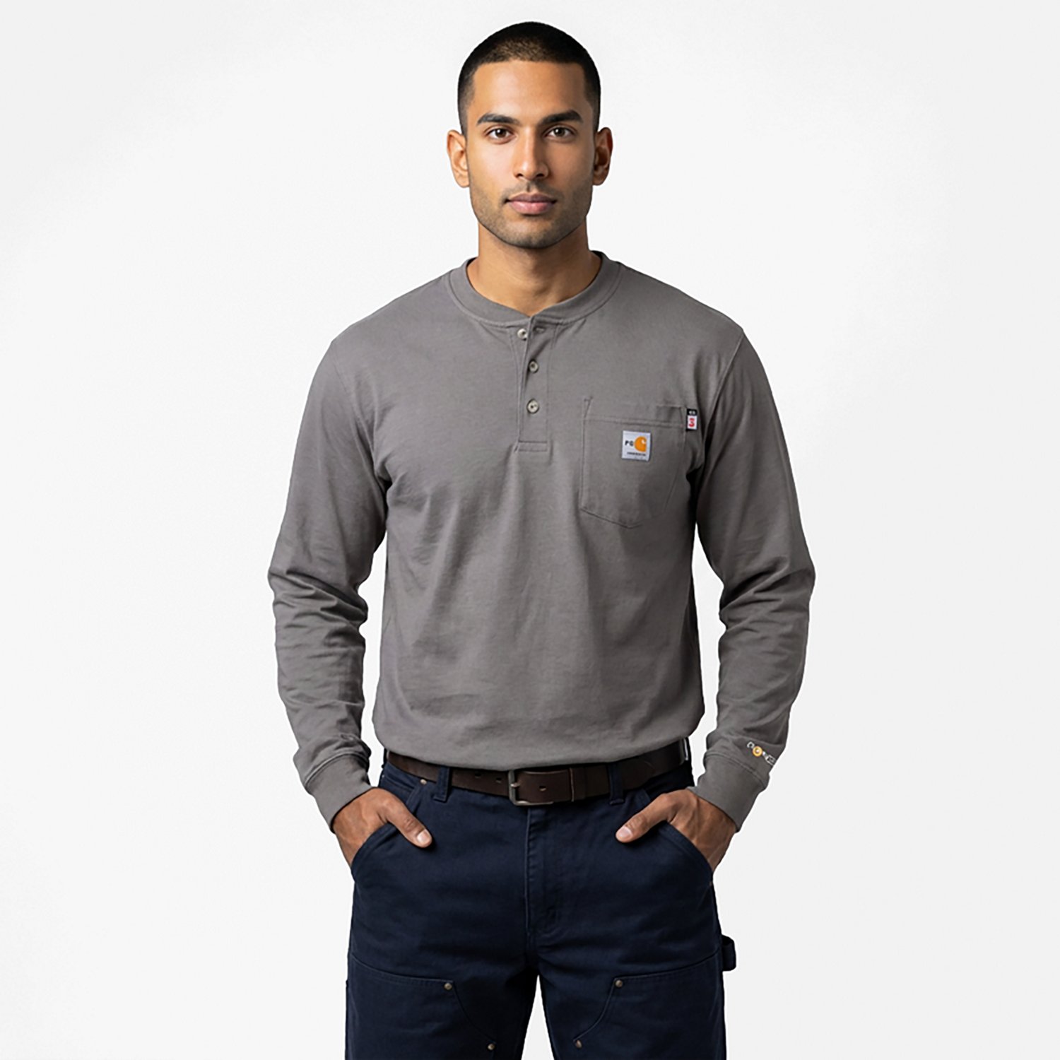 Carhartt Men's Flame-Resistant Force Cotton Long Sleeve Henley