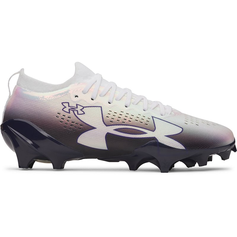 Under Armour Blur Pro Football Cleats, M4/W5.5, White/Navy