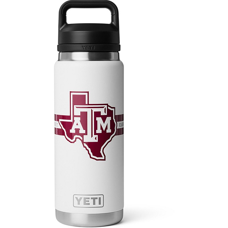 YETI Texas A&M Aggies Fandom 26 oz. Rambler Bottle with Chug Cap, White
