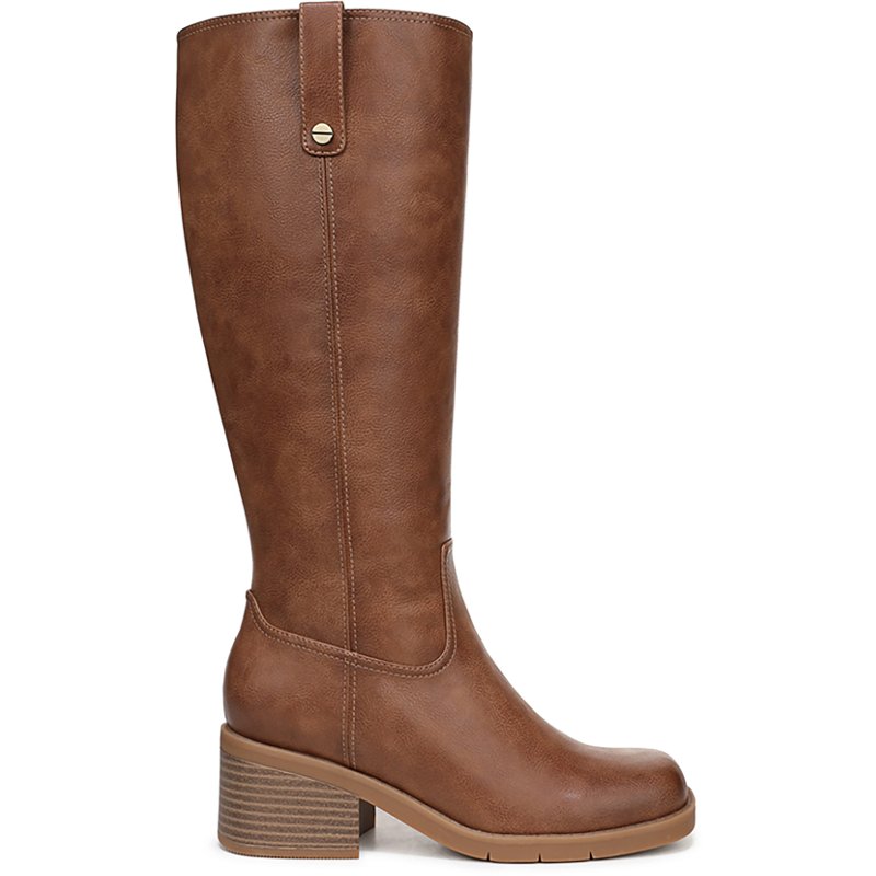 Dr. Scholl's Women's Joplin Block Heel Riding Tall Boots - Brown Faux Leather