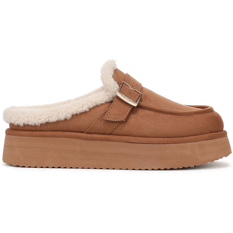 Dr. Scholl's Women's Chill Cozy Platform Faux Shearling-Lined Mule Clogs - Praline Brown Microsuede