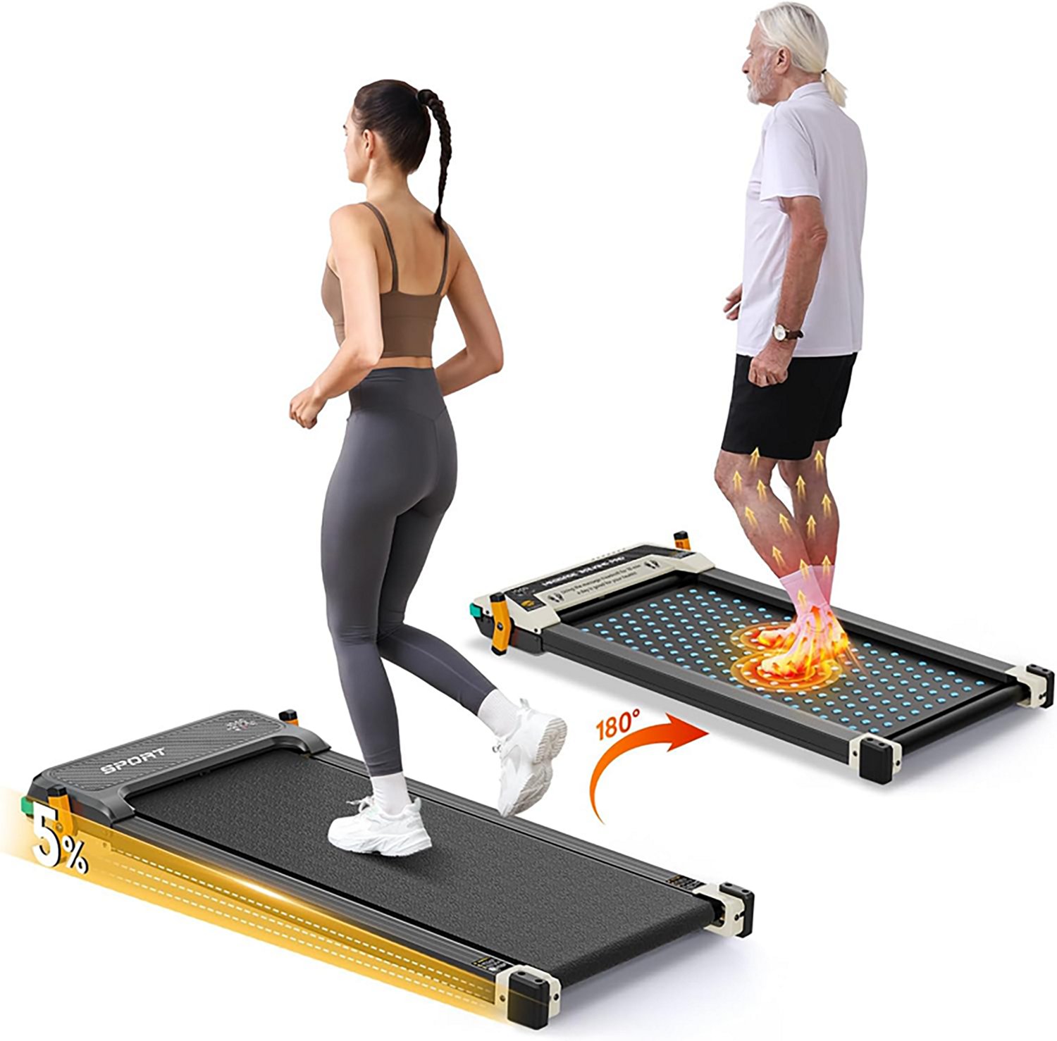 Akluer 520A-A 2-in-1 Foot Massage Under Desk Treadmill
