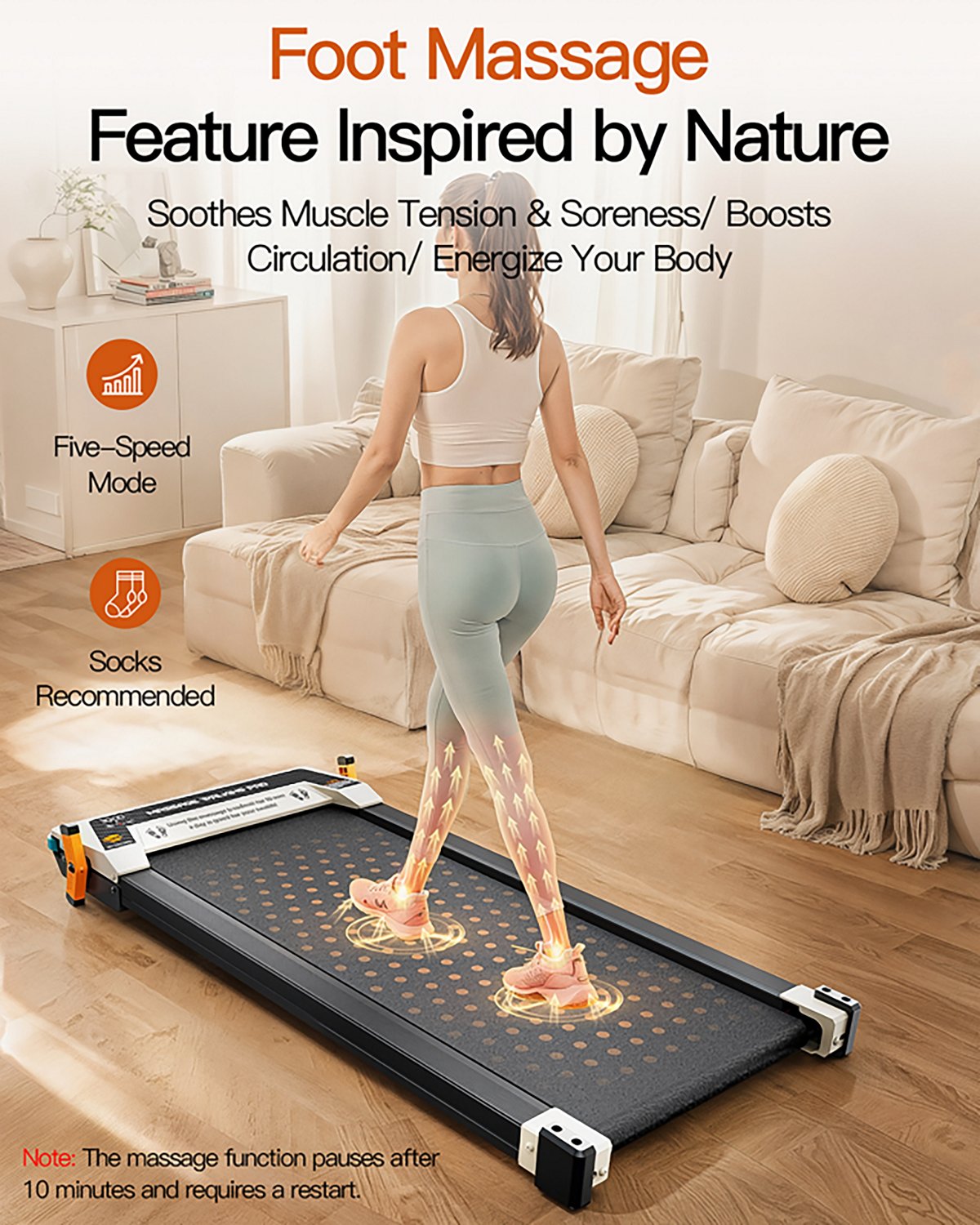 Akluer 520A-A 2-in-1 Foot Massage Under Desk Treadmill - view number 4