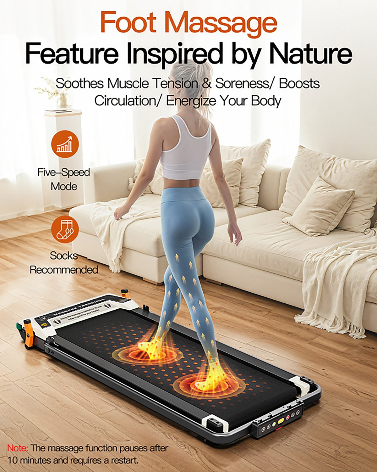 Akluer 520A-B 2-in-1 Foot Massage Under Desk Treadmill - view number 5