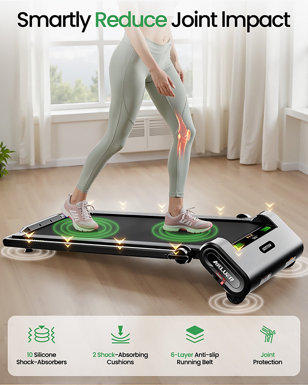 Akluer H1-B Auto Incline Under Desk Treadmill - view number 5