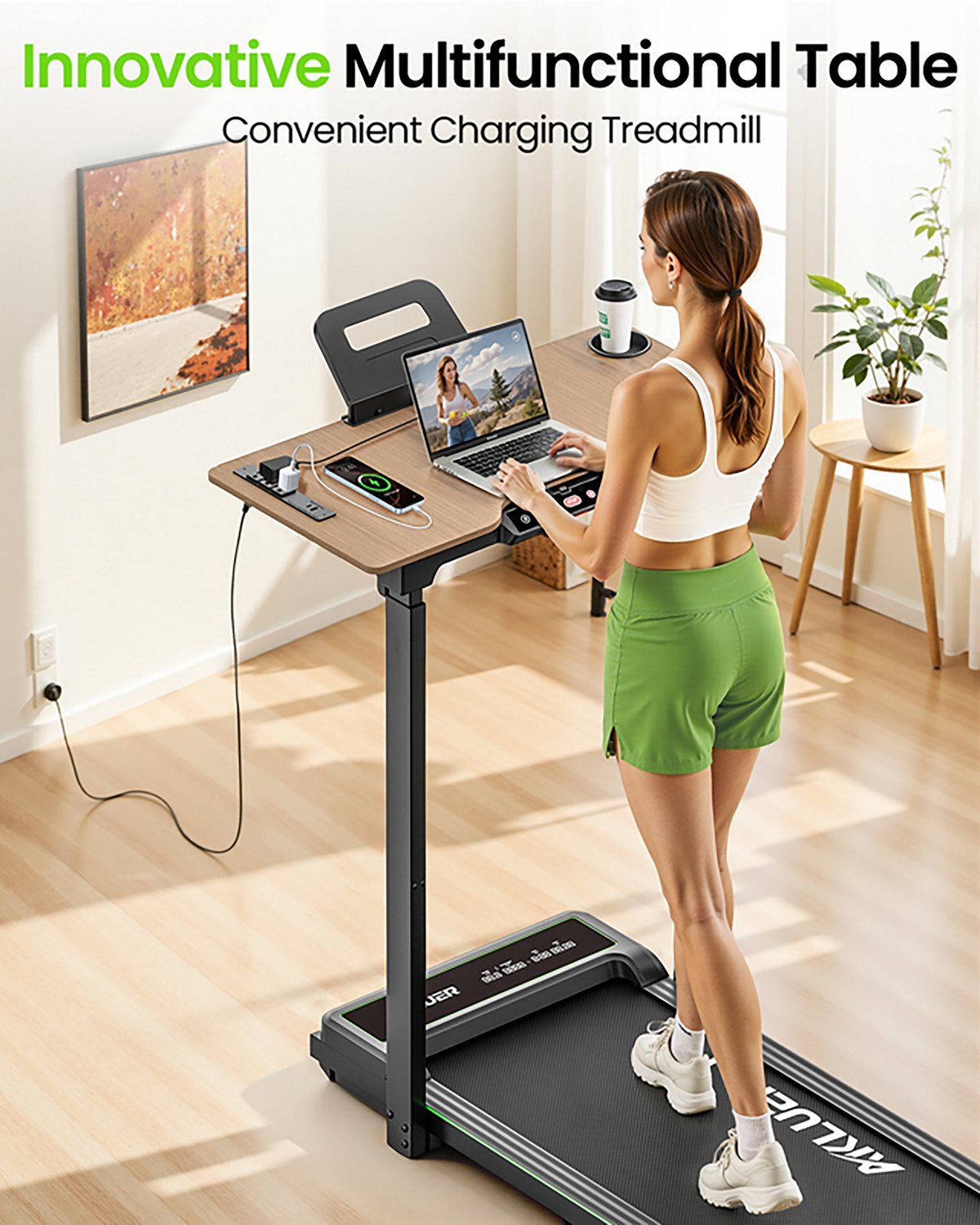 Akluer P3-D Adjustable-Height Desk Treadmill - view number 7